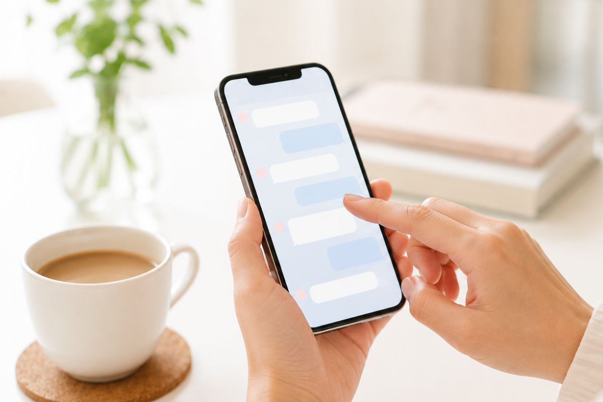 スマホで生成AIを試す様子